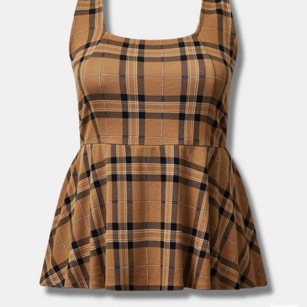 Ponte Square Neck Peplum Top
